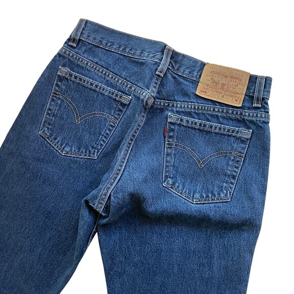 Vintage Y2K Levi’s 505 Straight Leg Jeans Size 9 JR M Blue Medium Wash Cotton - Picture 4 of 7